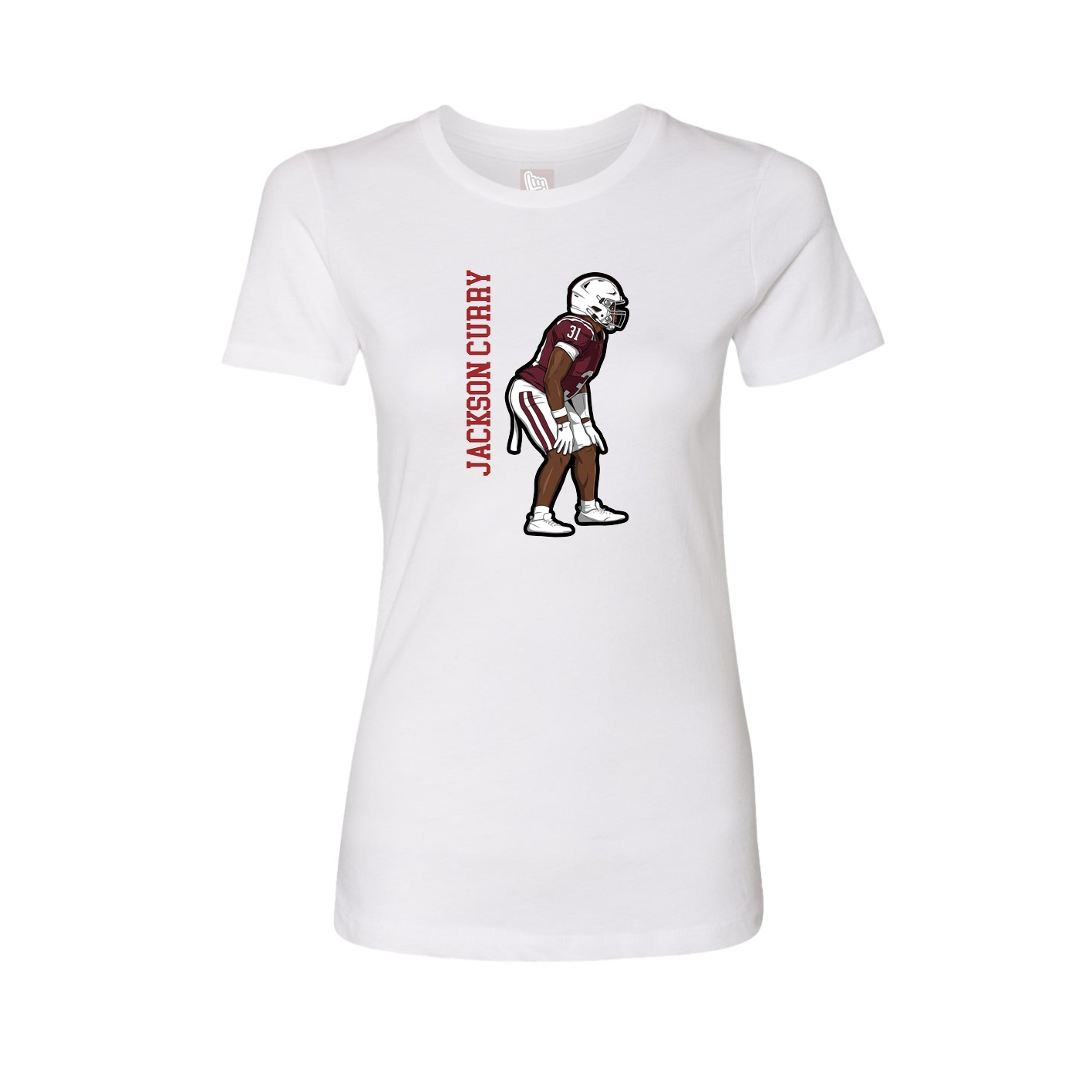 Womens Tee — Name Vertical in White
