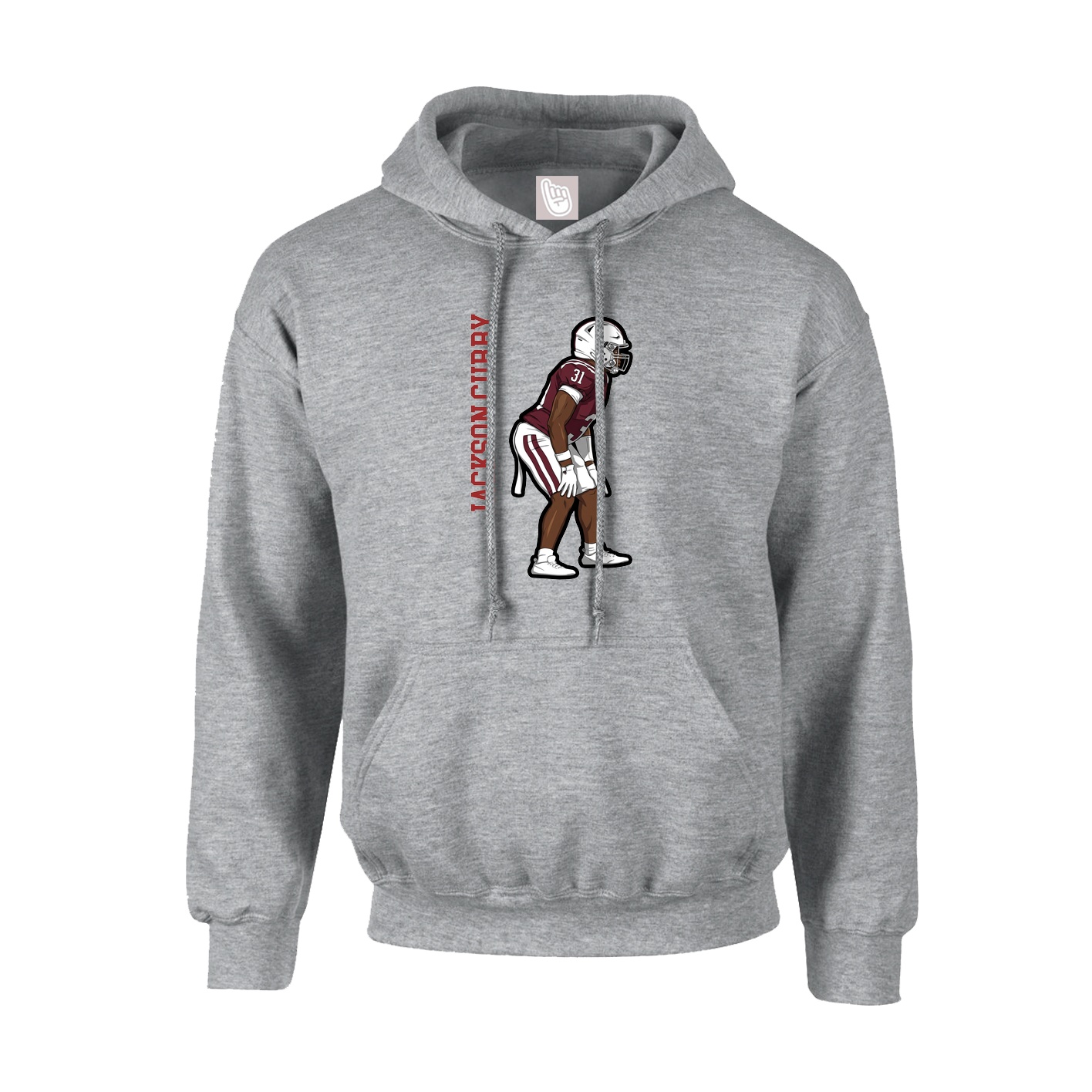 Hoodie — Name Vertical in Grey