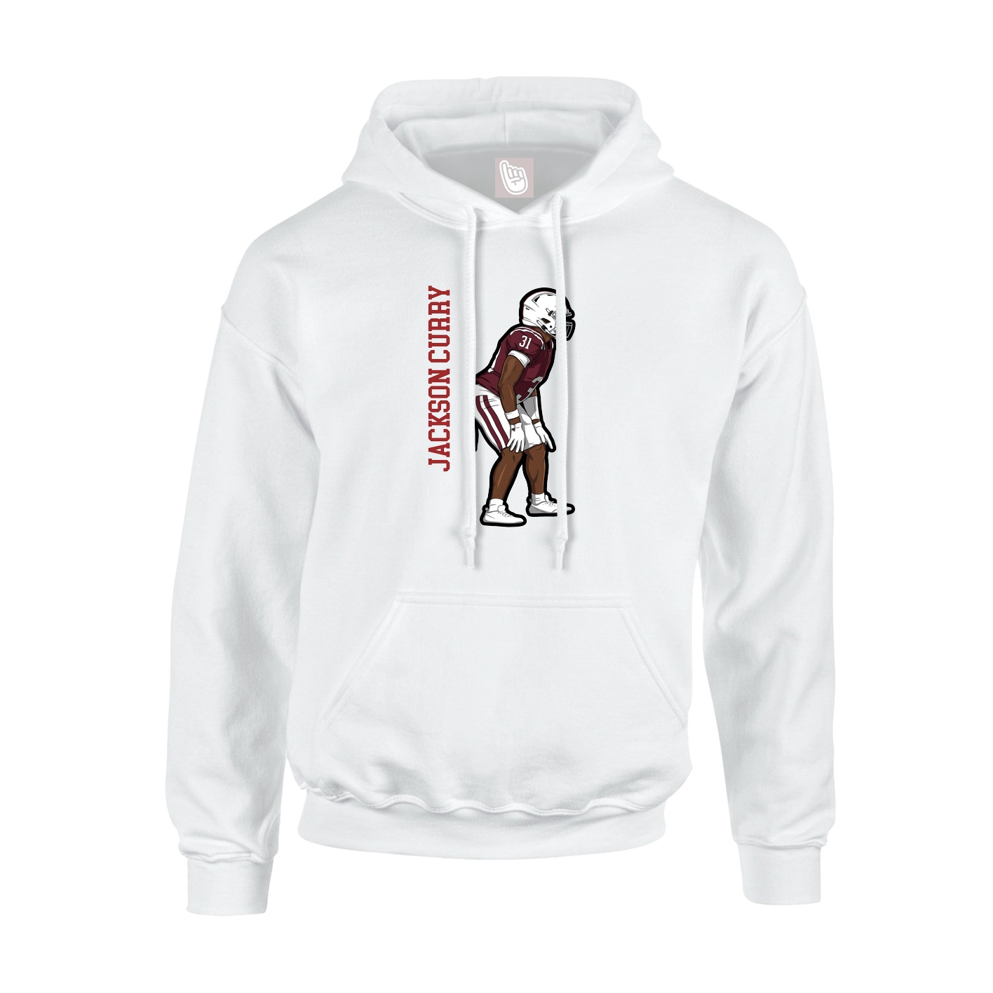 Youth Hoodie — Name Vertical in White