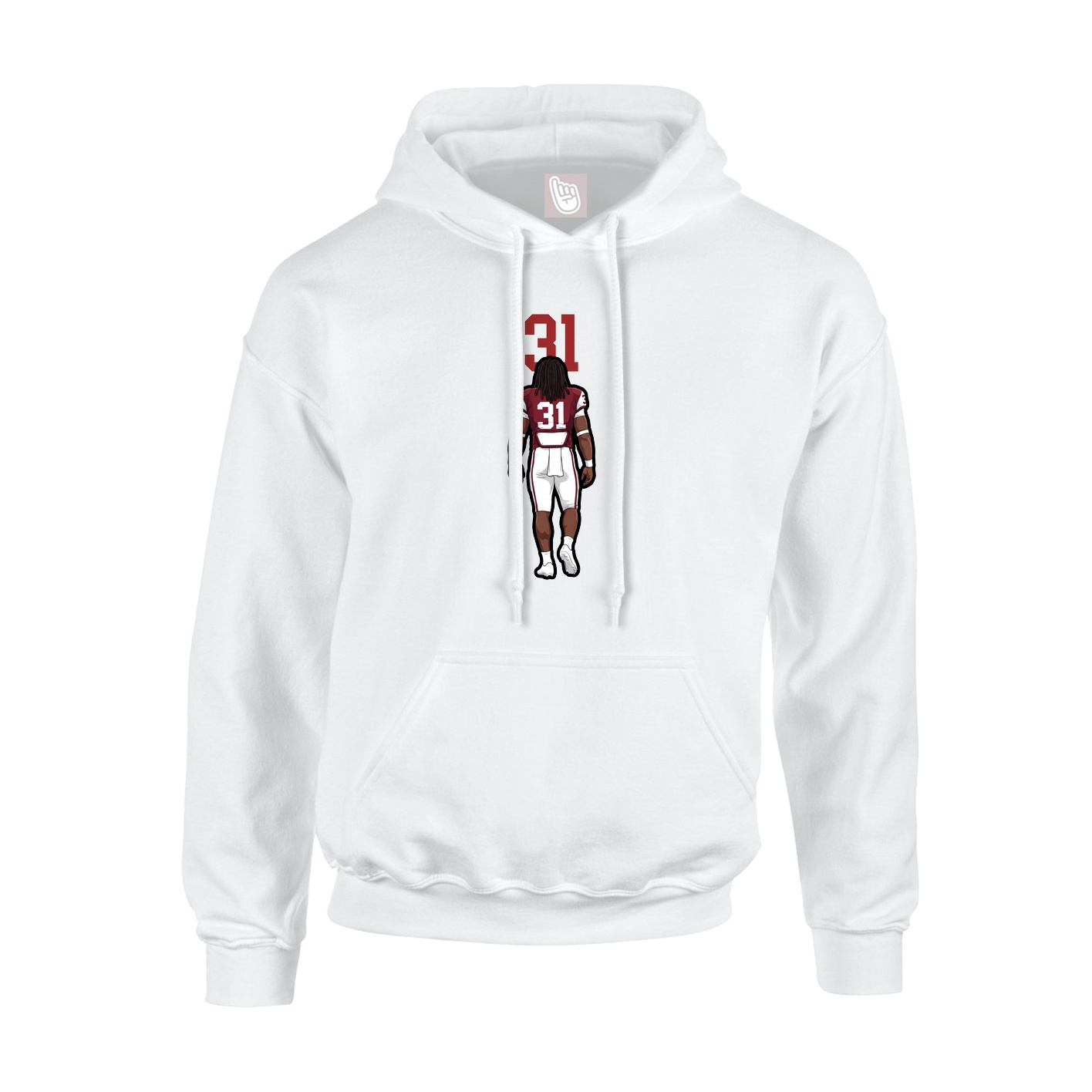 Youth Hoodie — Number Top in White
