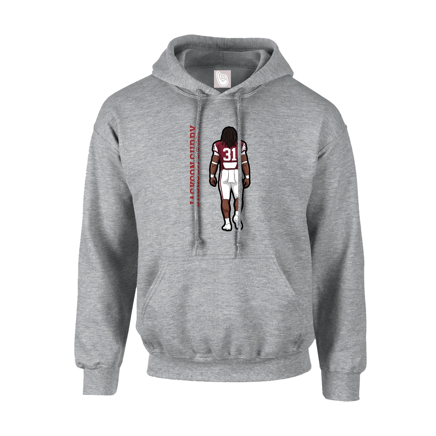 Hoodie — Name Vertical in Grey