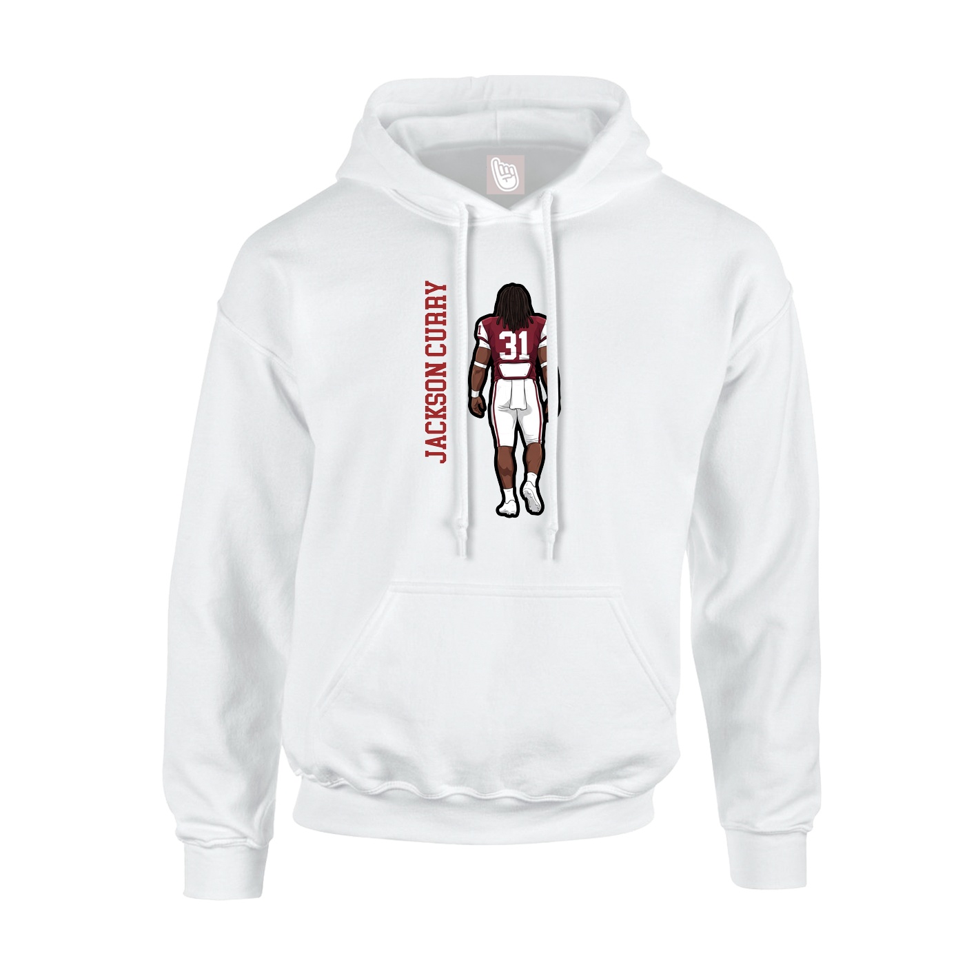 Youth Hoodie — Name Vertical in White