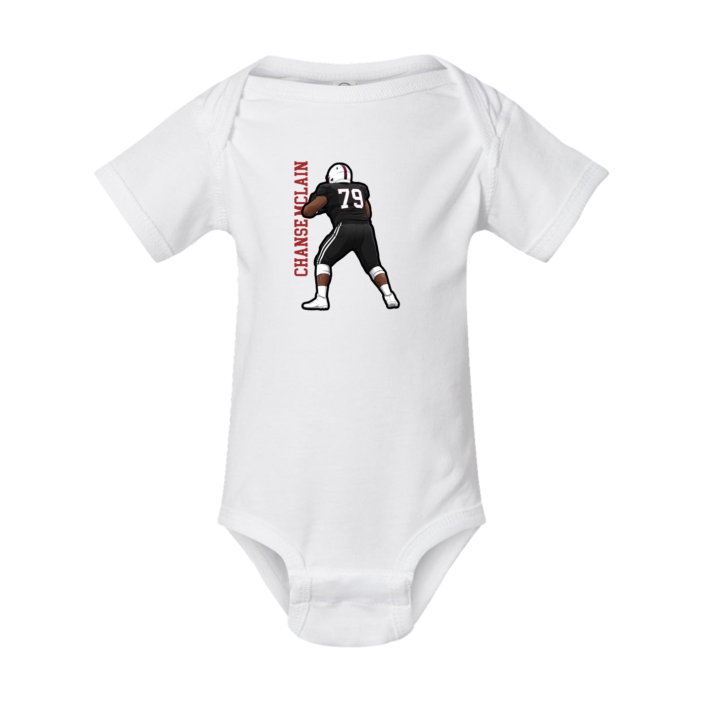 Baby Onesie — Name Vertical in White