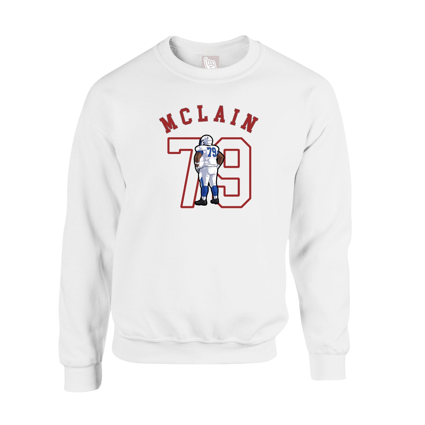 Fleece Crew — Shirsey Arch in White