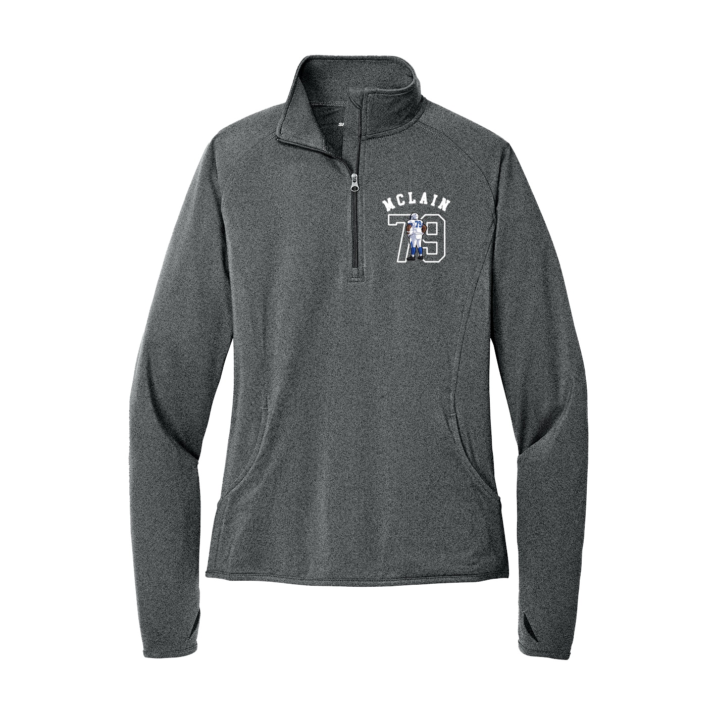 Women's Q-Zip Pullover — Shirsey Arch in Grey