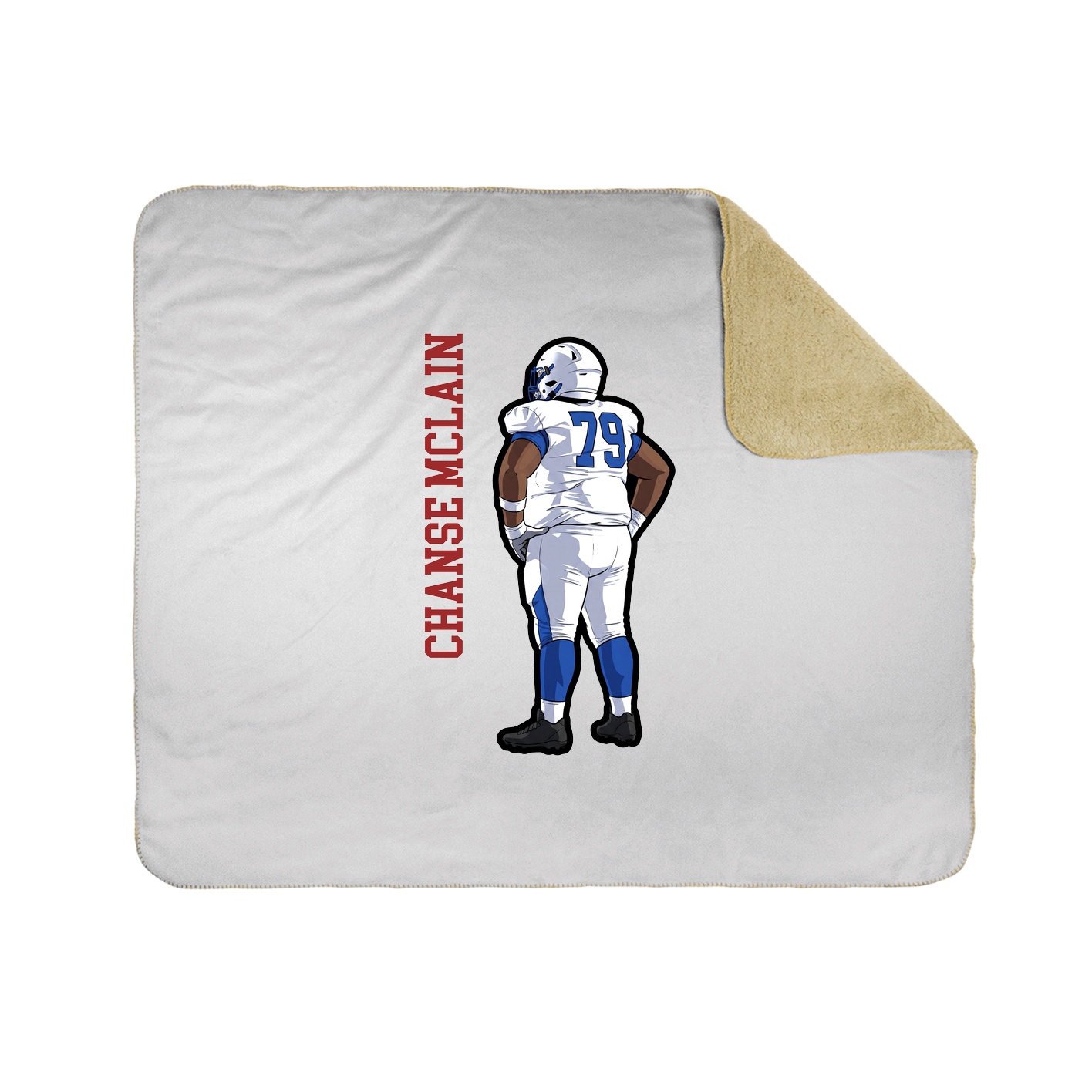 Throw Blanket — Name Vertical in White