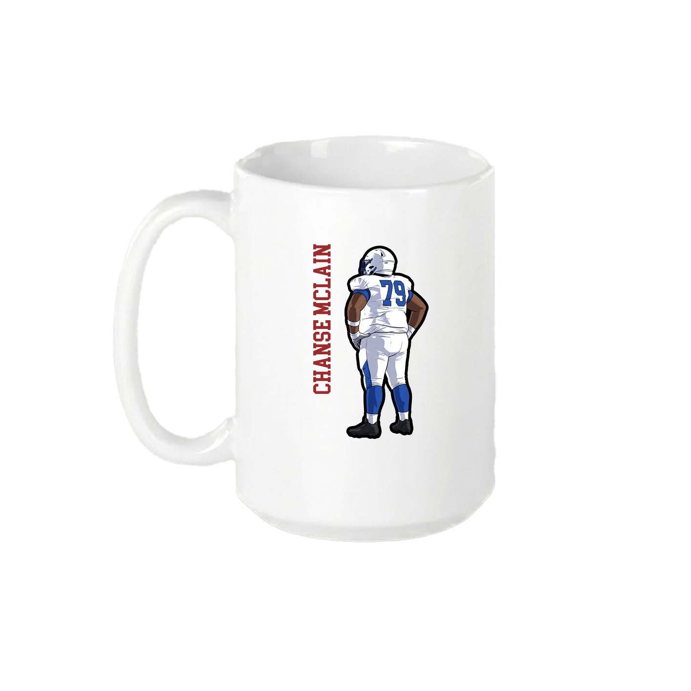 15oz Coffee Mug — Name Vertical in White