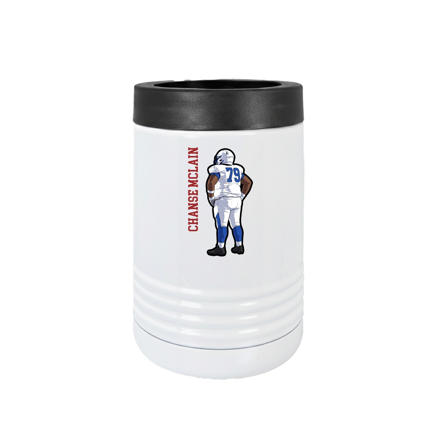 Beverage Holder — Name Vertical in White