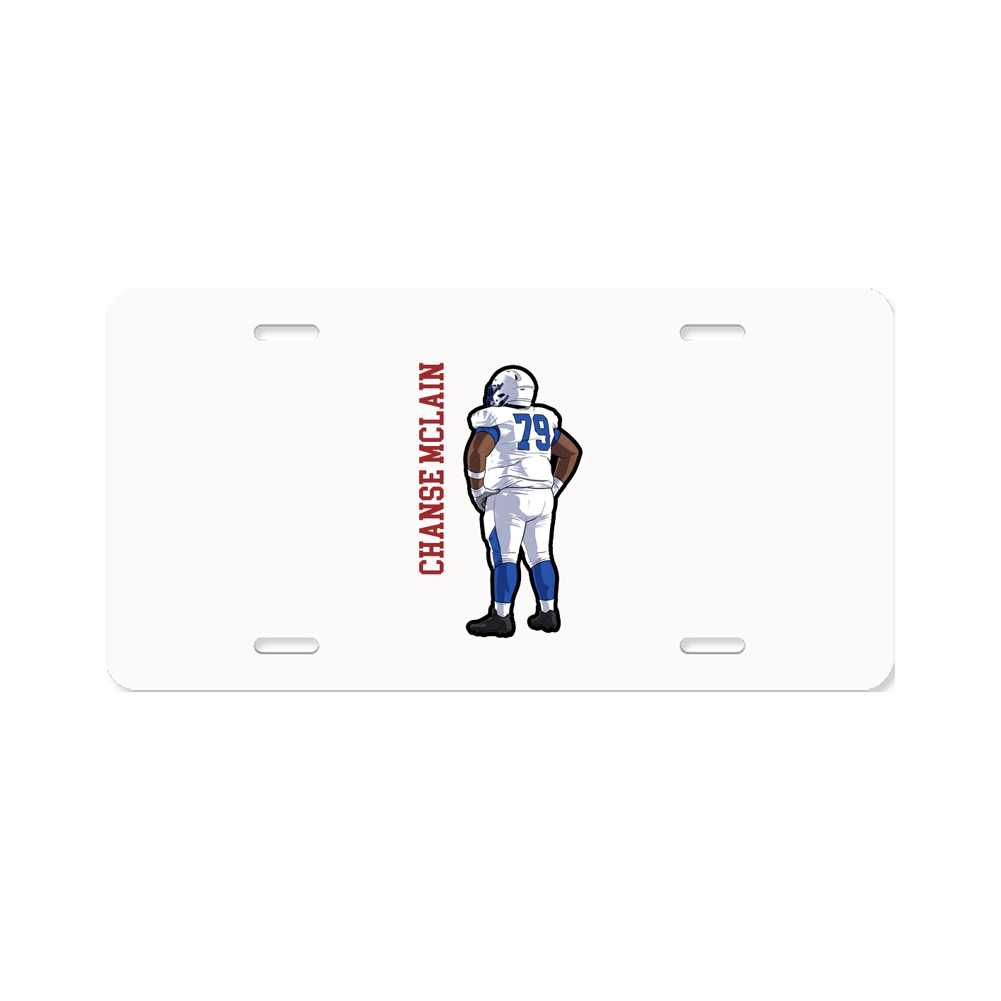 License Plate — Name Vertical in Classic