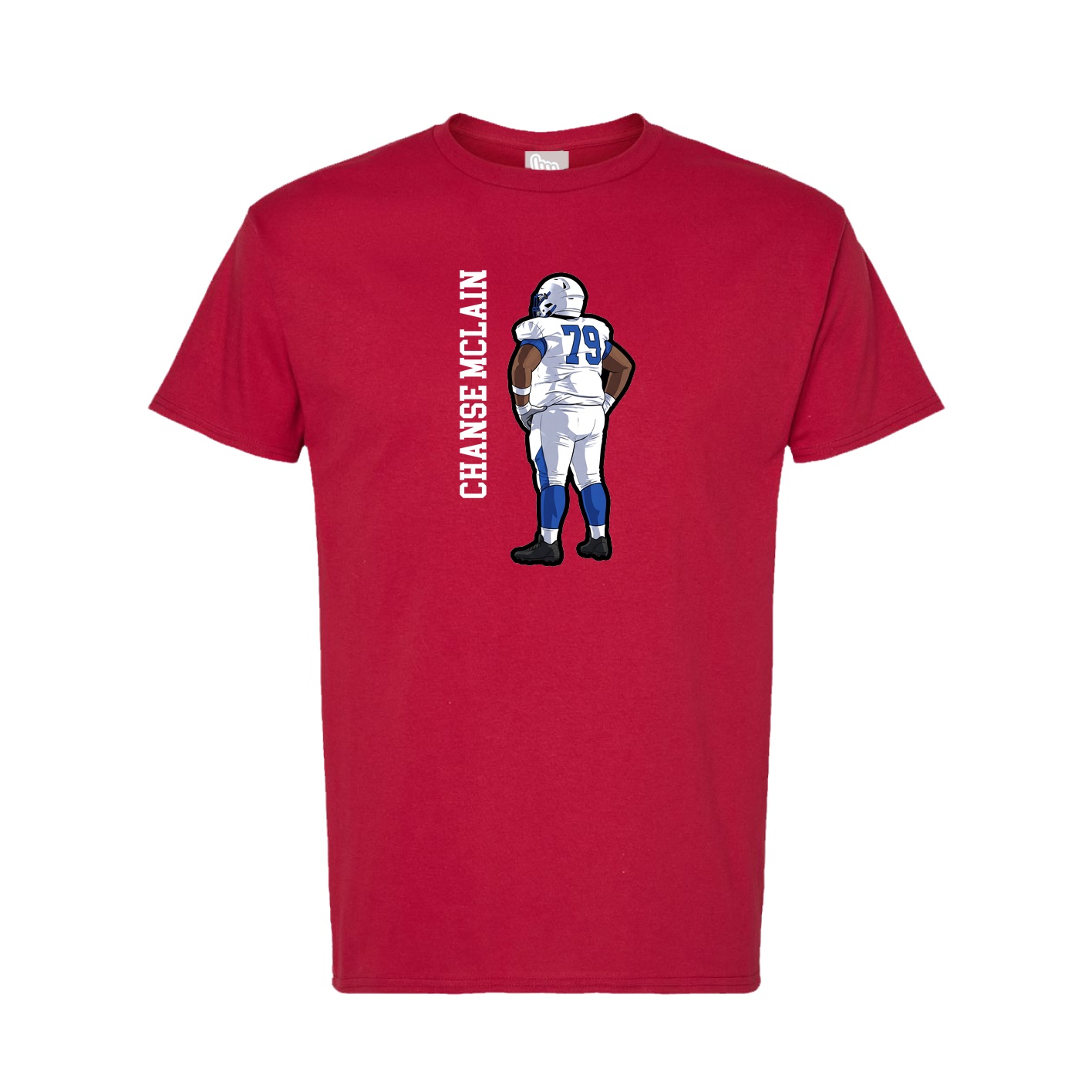 Tee — Name Vertical in Crimson