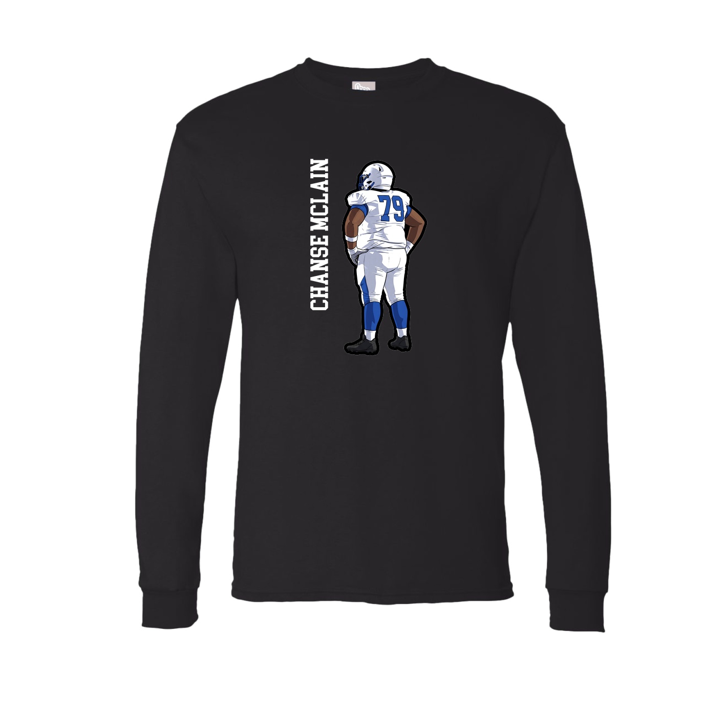 Long Sleeve Tee — Name Vertical in Black