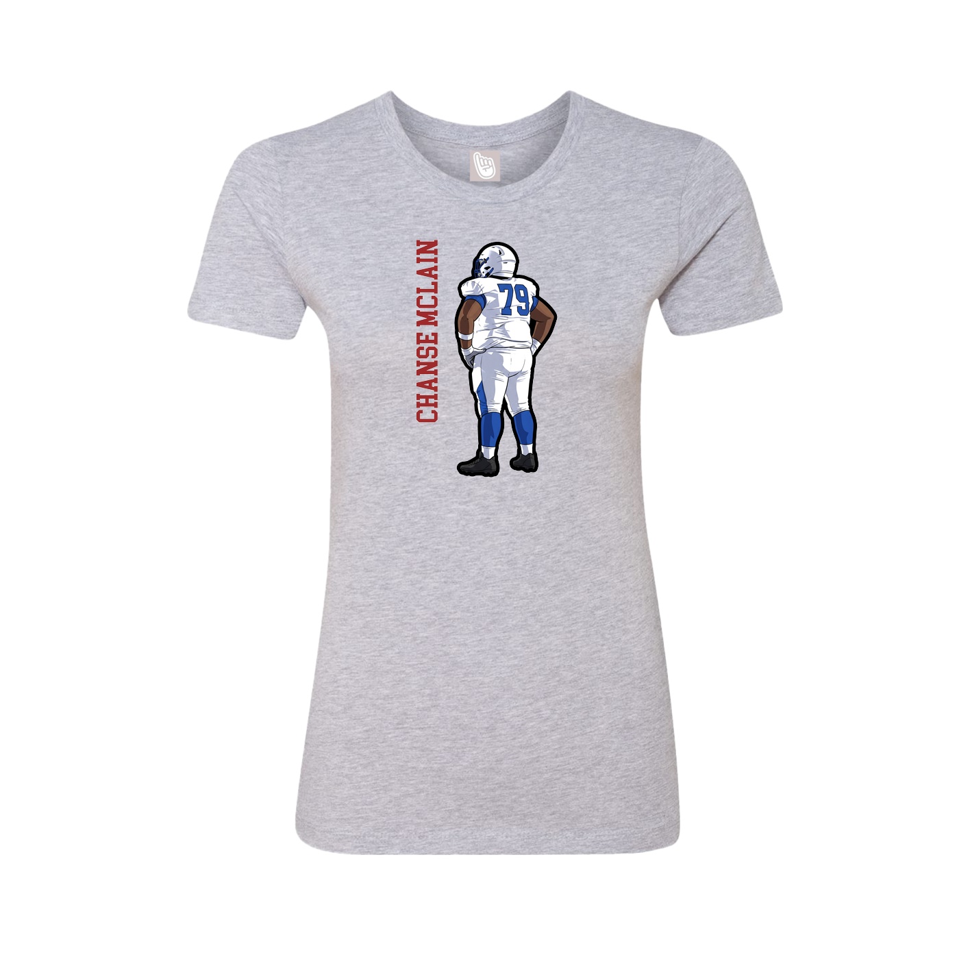 Womens Tee — Name Vertical in Grey