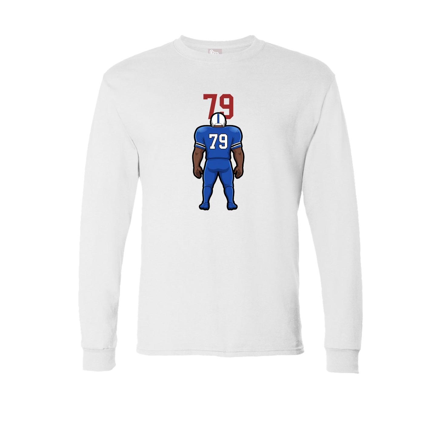 Long Sleeve Tee — Number Top in White