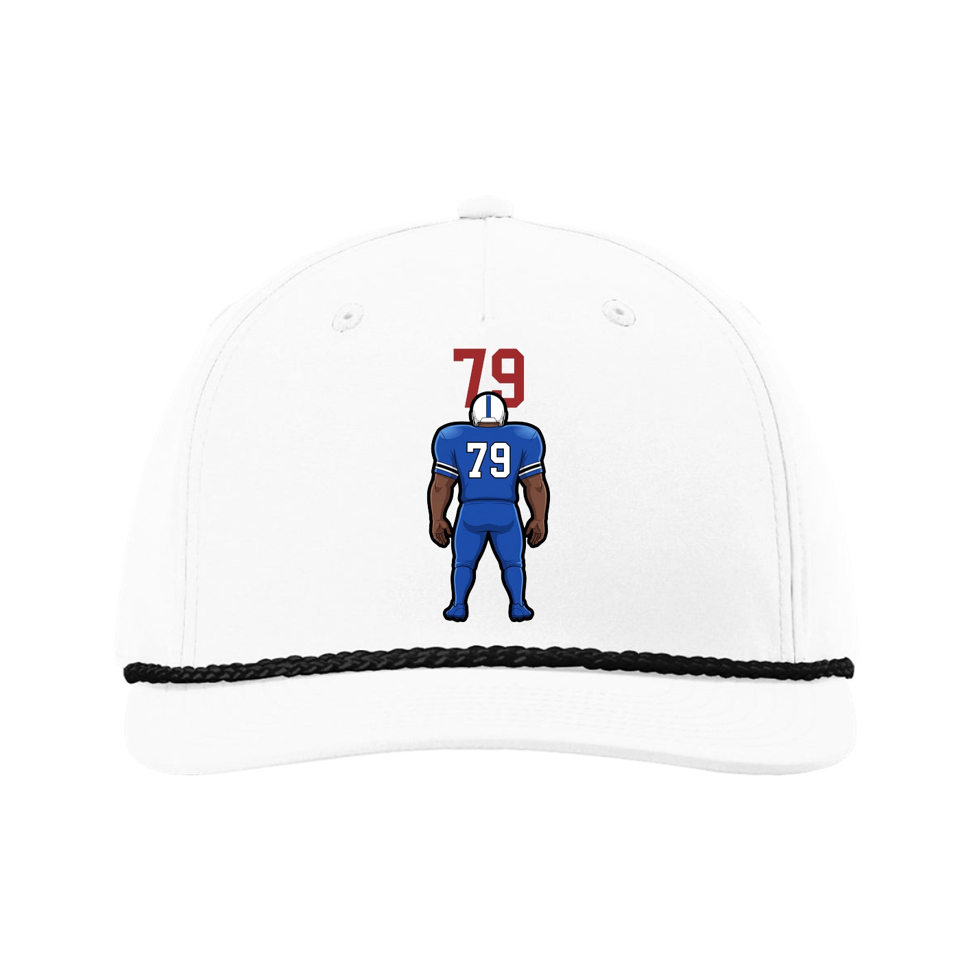 Five-Panel Classic Rope Cap — Number Top in White