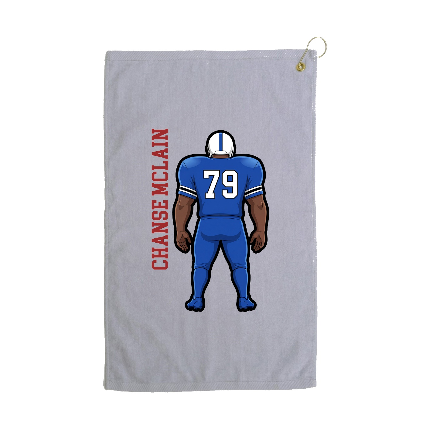 Golf Towel — Name Vertical in Grey