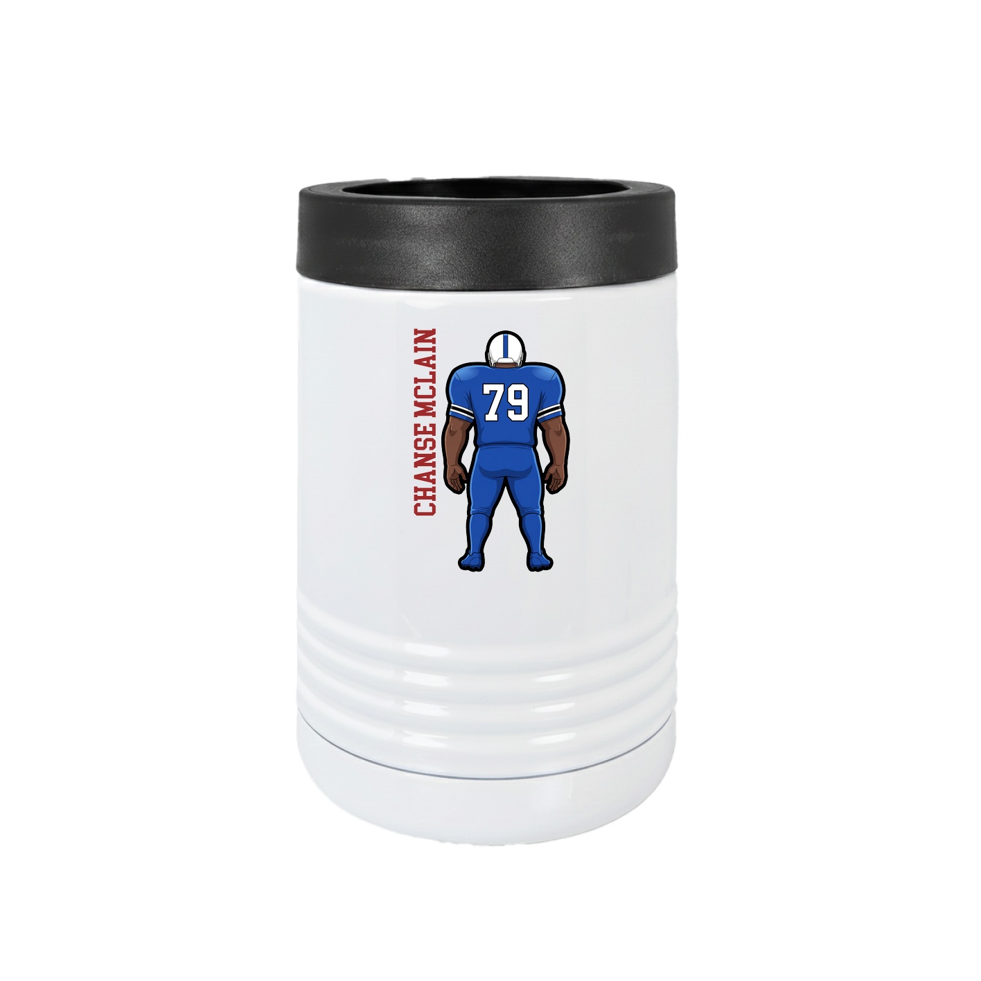 Beverage Holder — Name Vertical in White
