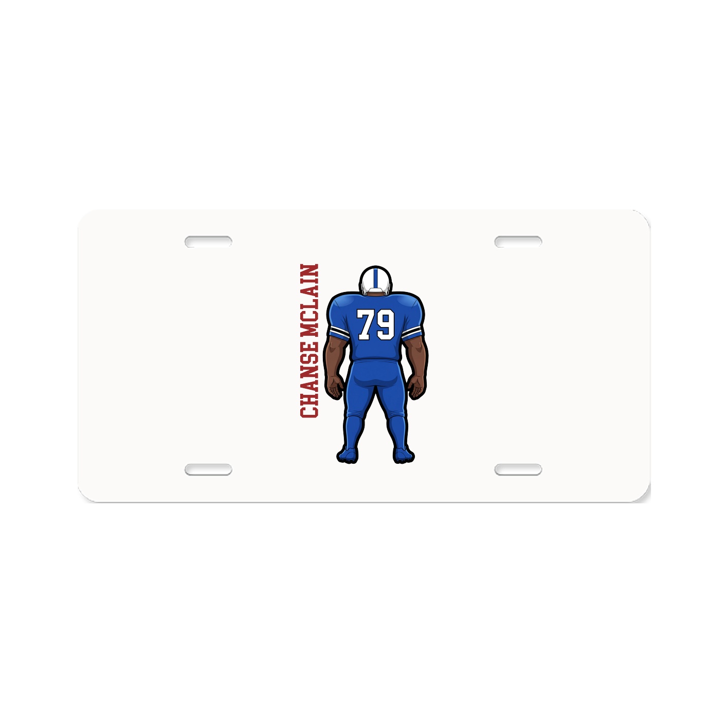 License Plate — Name Vertical in Classic