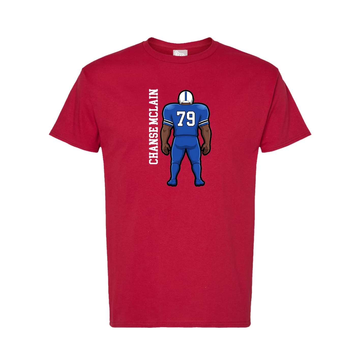 Tee — Name Vertical in Crimson