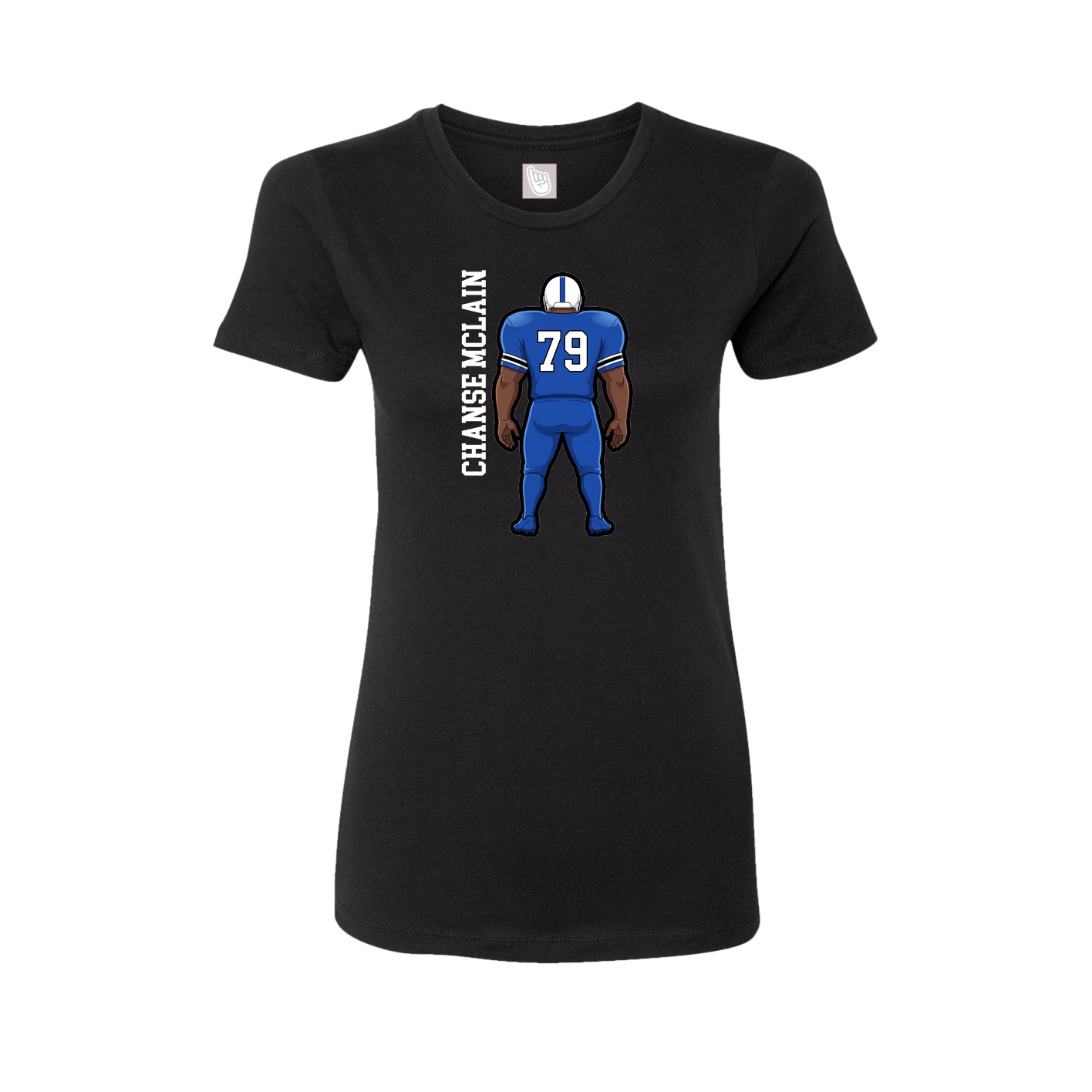 Fitted Women's Tee — Name Vertical in Black
