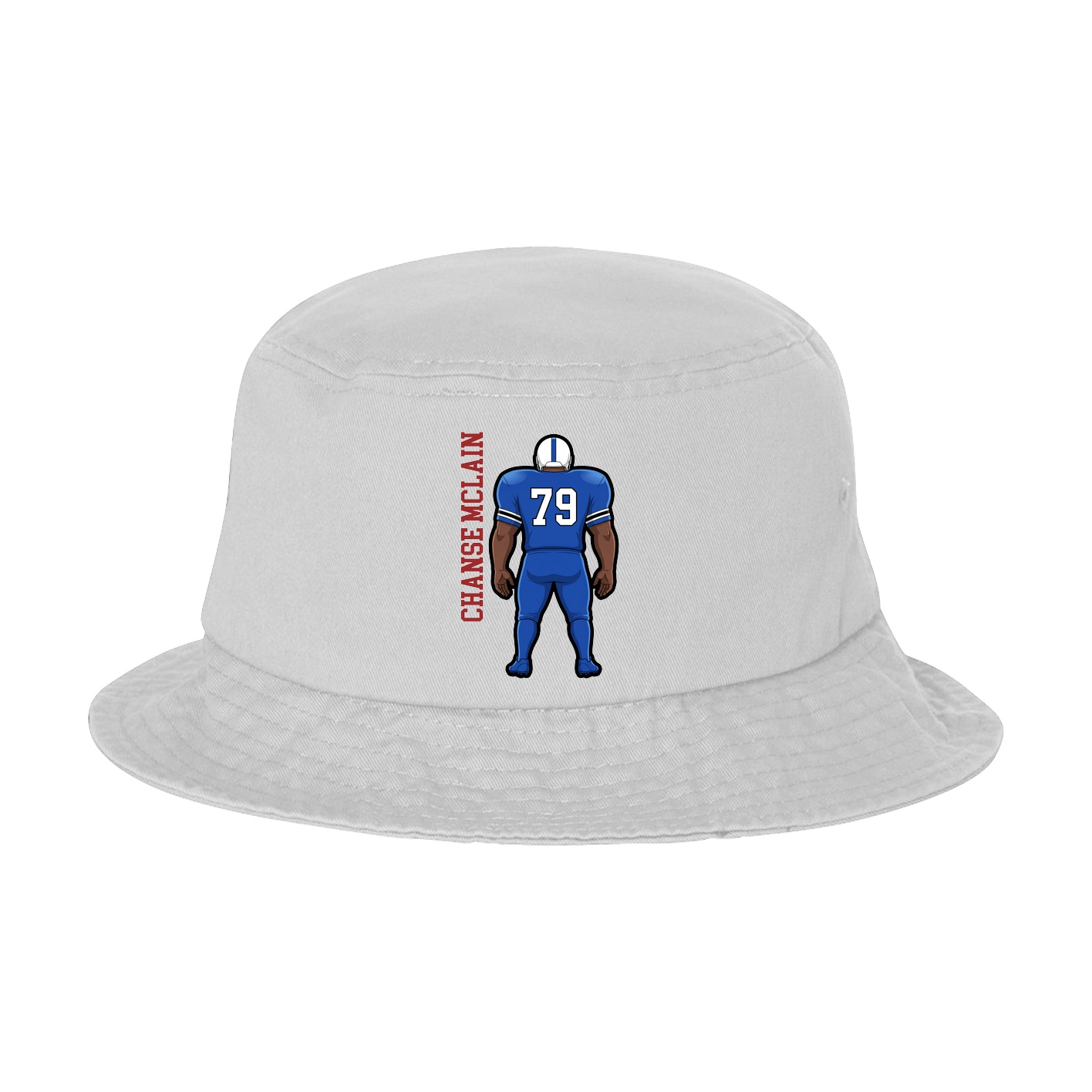 Bucket Cap — Name Vertical in White