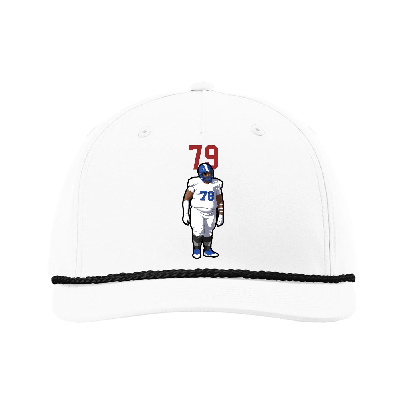 Five-Panel Classic Rope Cap — Number Top in White