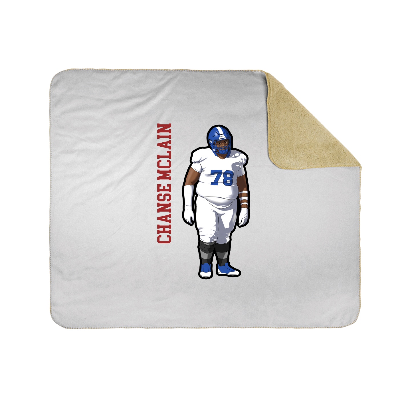 Throw Blanket — Name Vertical in White