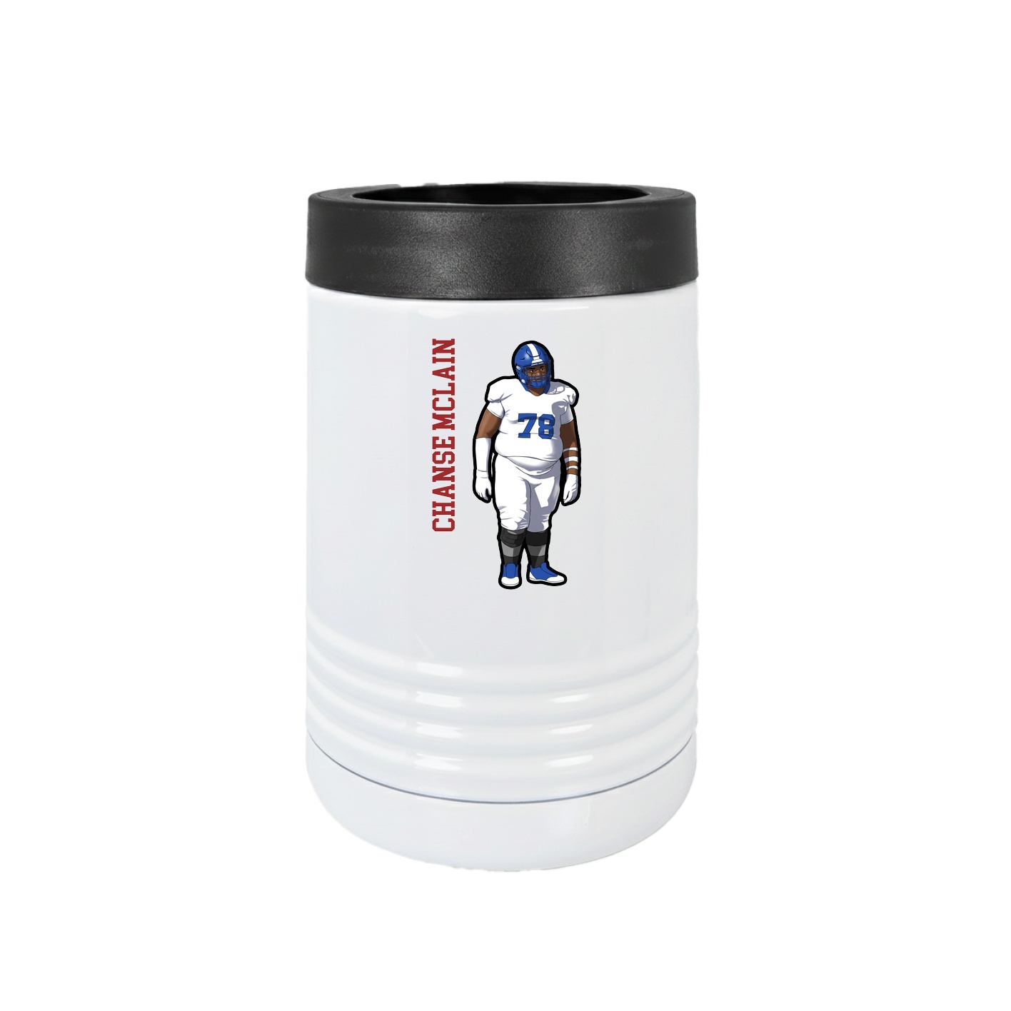 Beverage Holder — Name Vertical in White