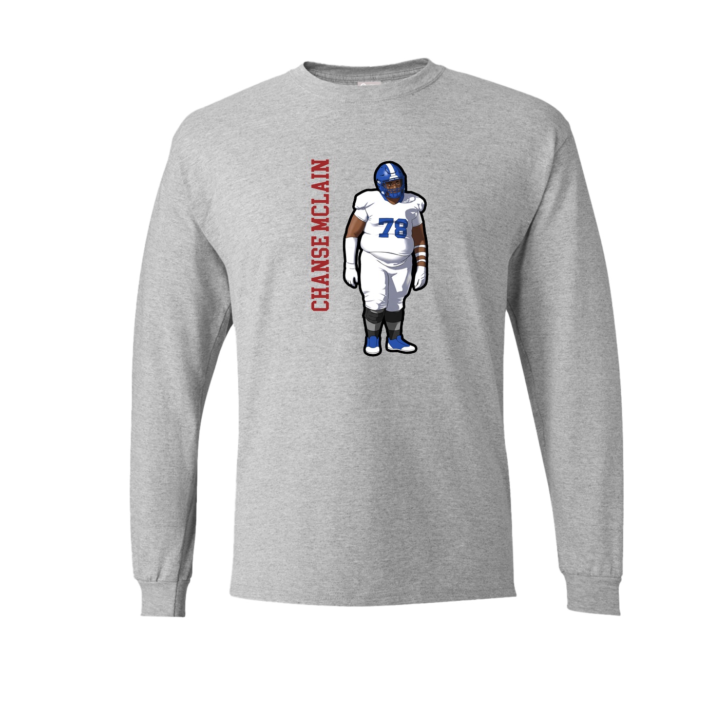 Long Sleeve Tee — Name Vertical in Grey