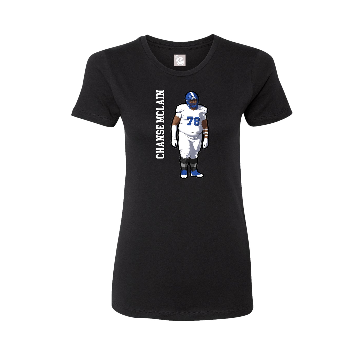Womens Tee — Name Vertical in Black
