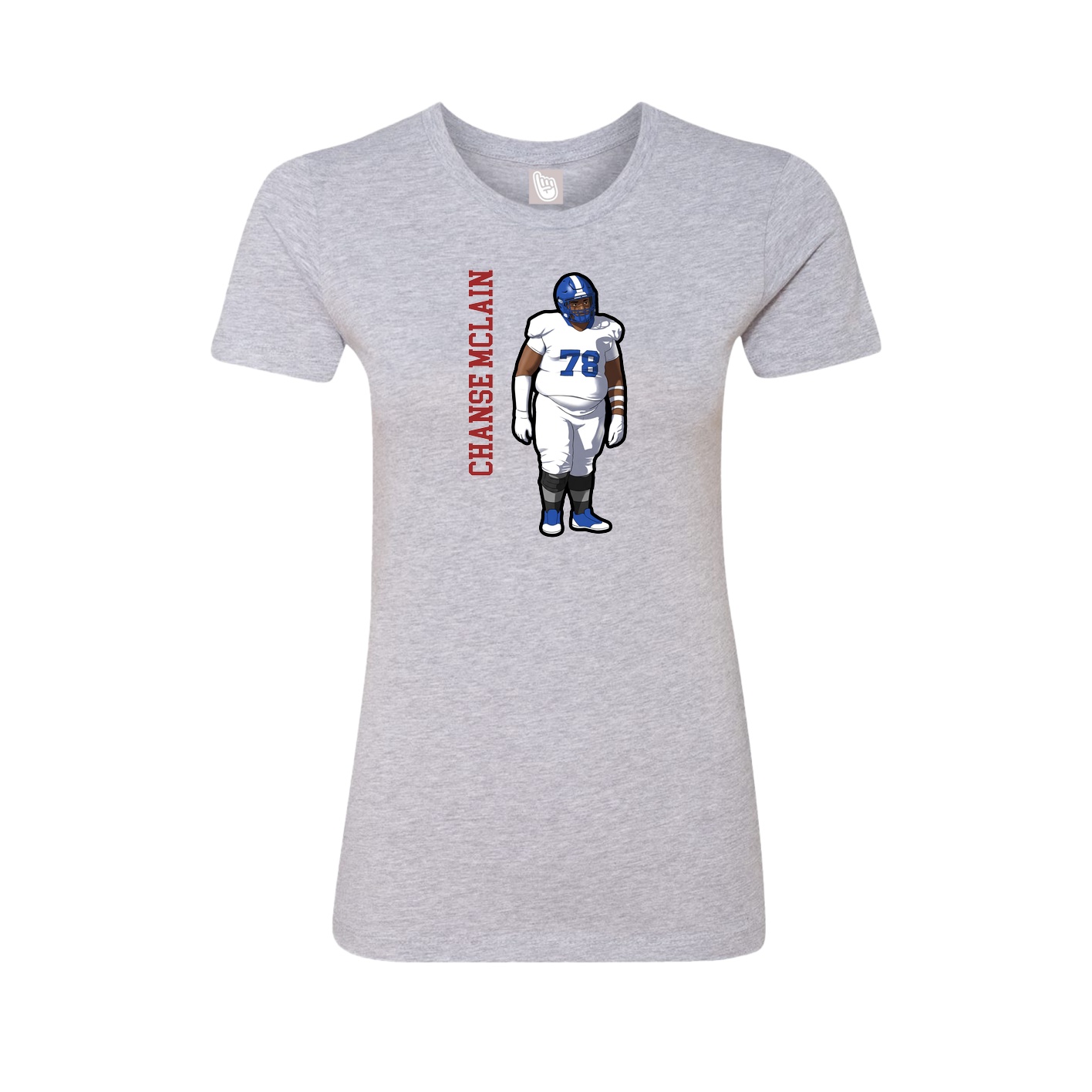 Fitted Women's Tee — Name Vertical in Grey