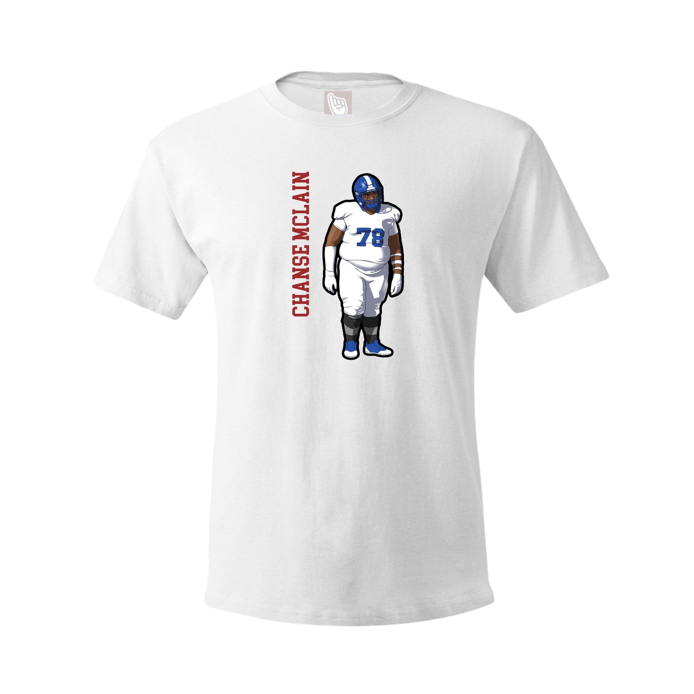 Youth Tee — Name Vertical in White