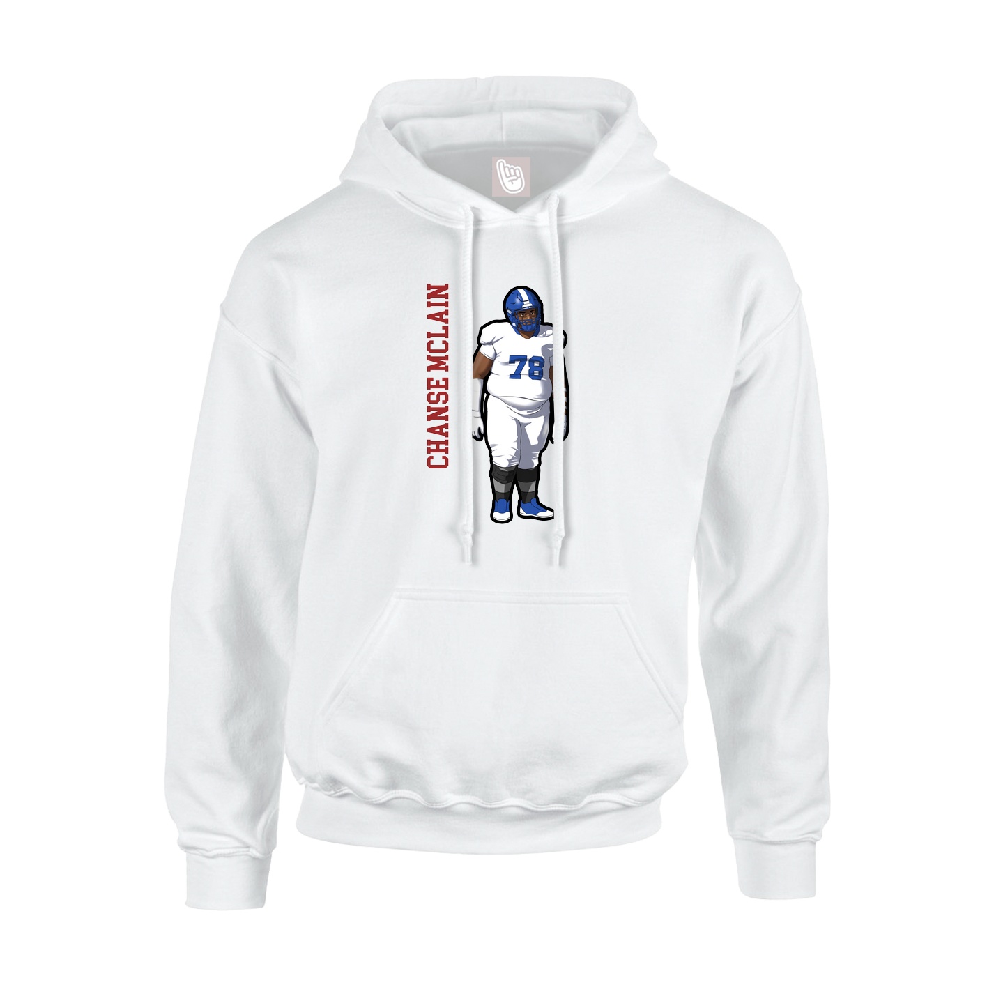 Hoodie — Name Vertical in White