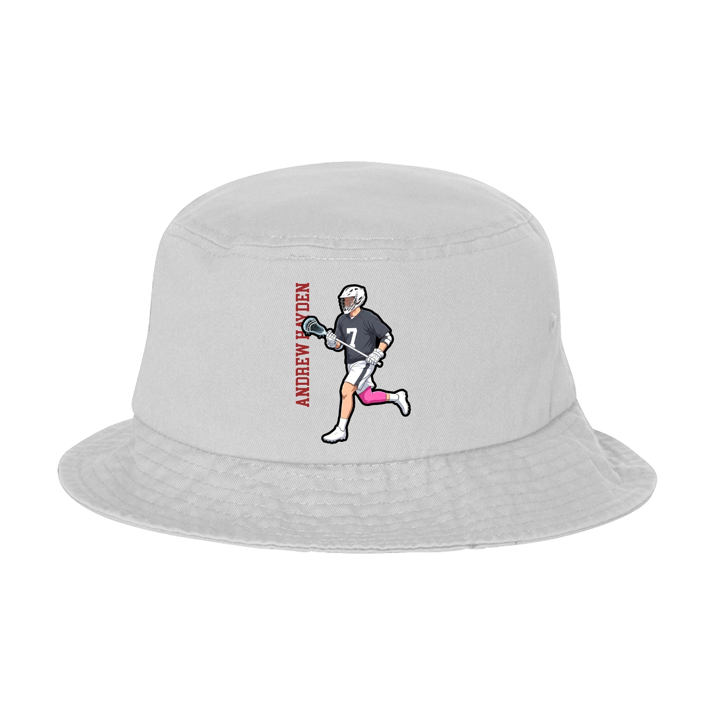Bucket Cap — Name Vertical in White