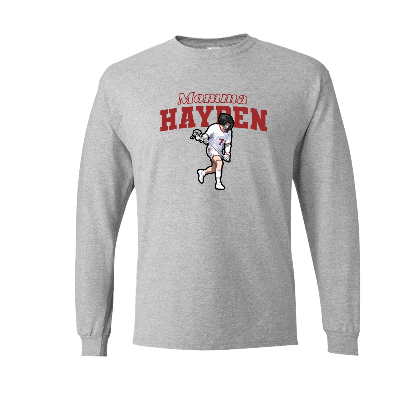 Long Sleeve Tee — Mothers Day Block in Grey