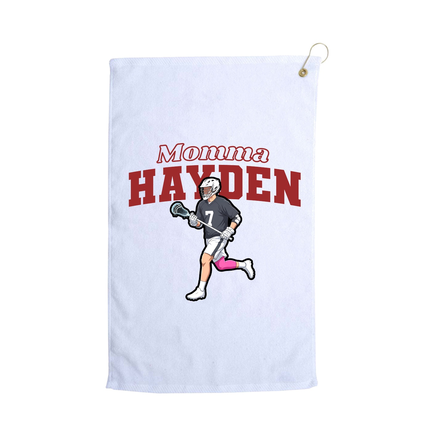 Golf Towel — Mothers Day Block in White