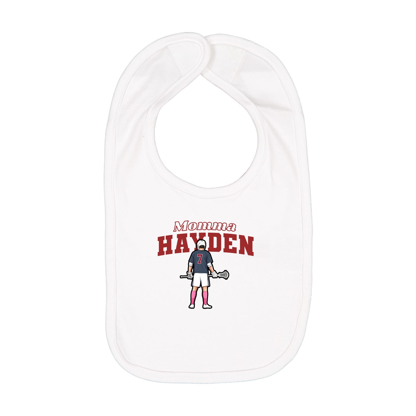 Infant Bib — Mothers Day Block in White