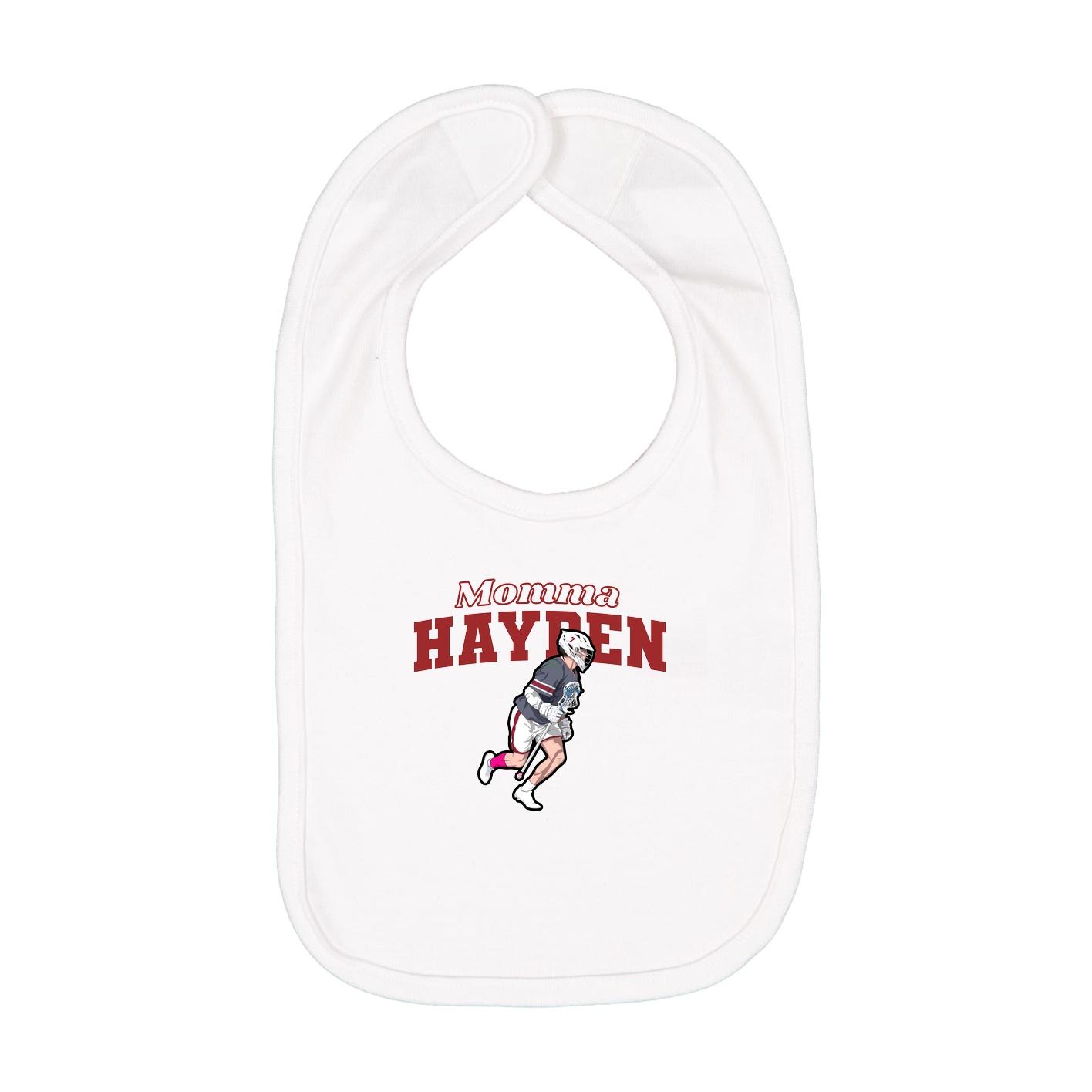 Infant Bib — Mothers Day Block in White