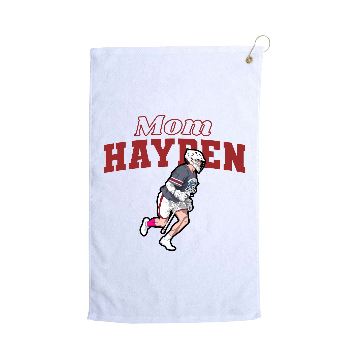 Golf Towel — Mothers Day Block in White