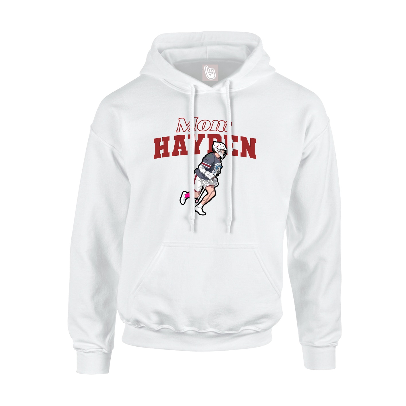 Youth Hoodie — Mothers Day Block in White