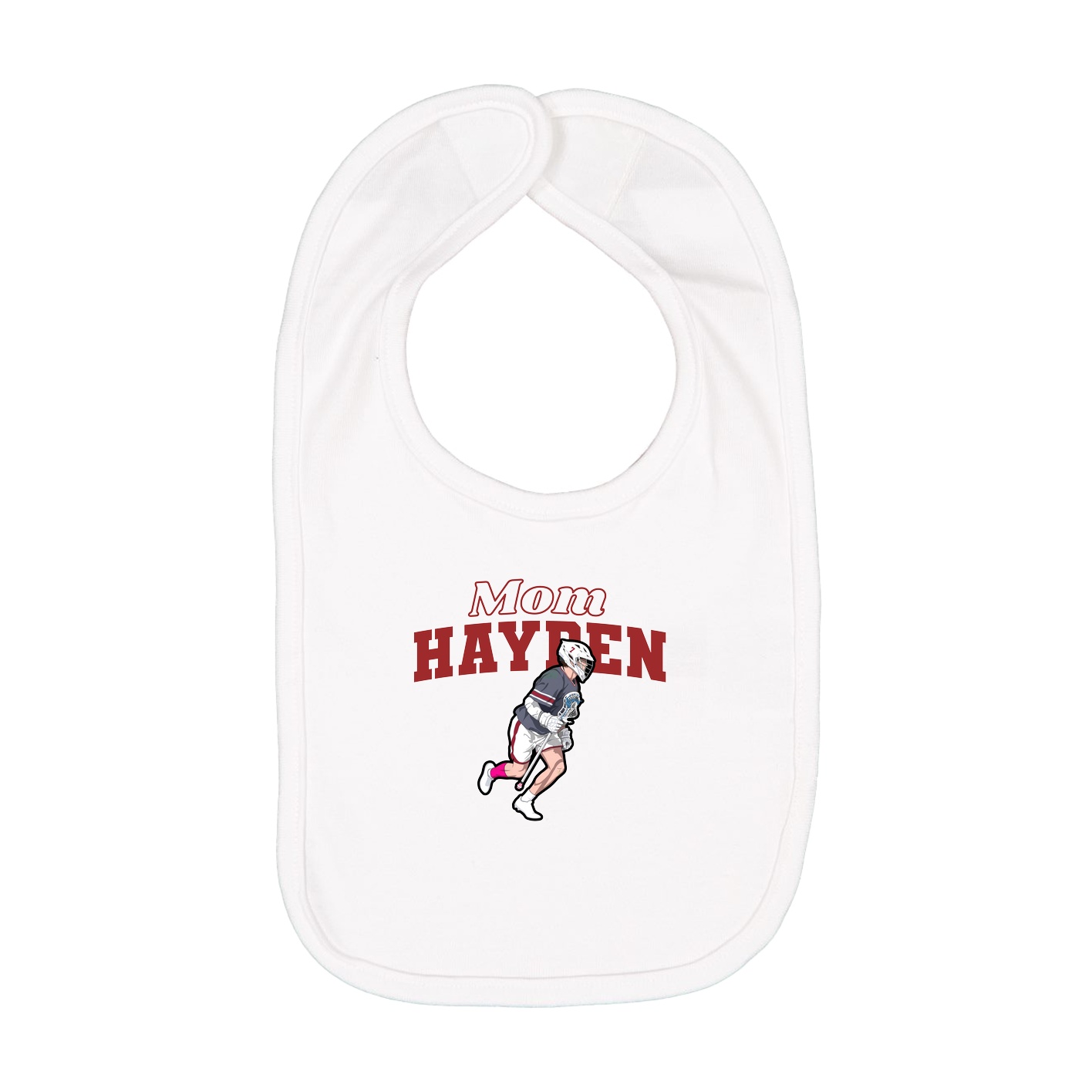Infant Bib — Mothers Day Block in White