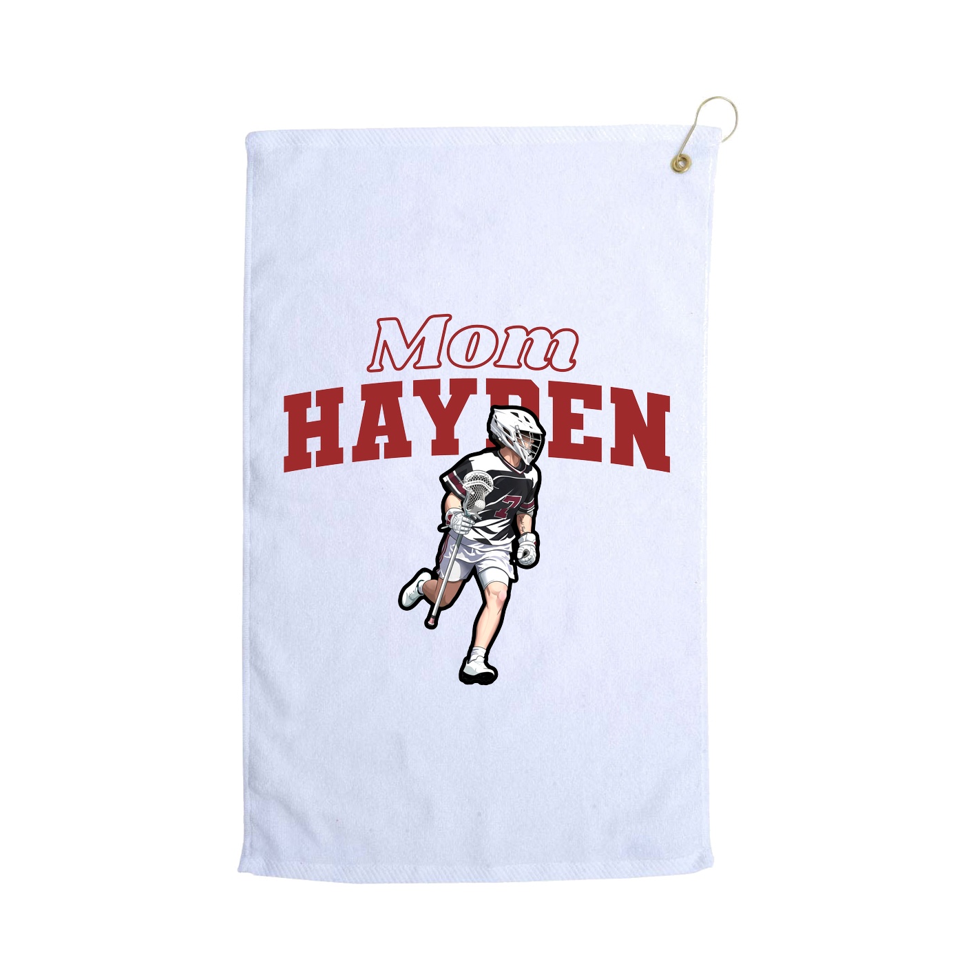 Golf Towel — Mothers Day Block in White