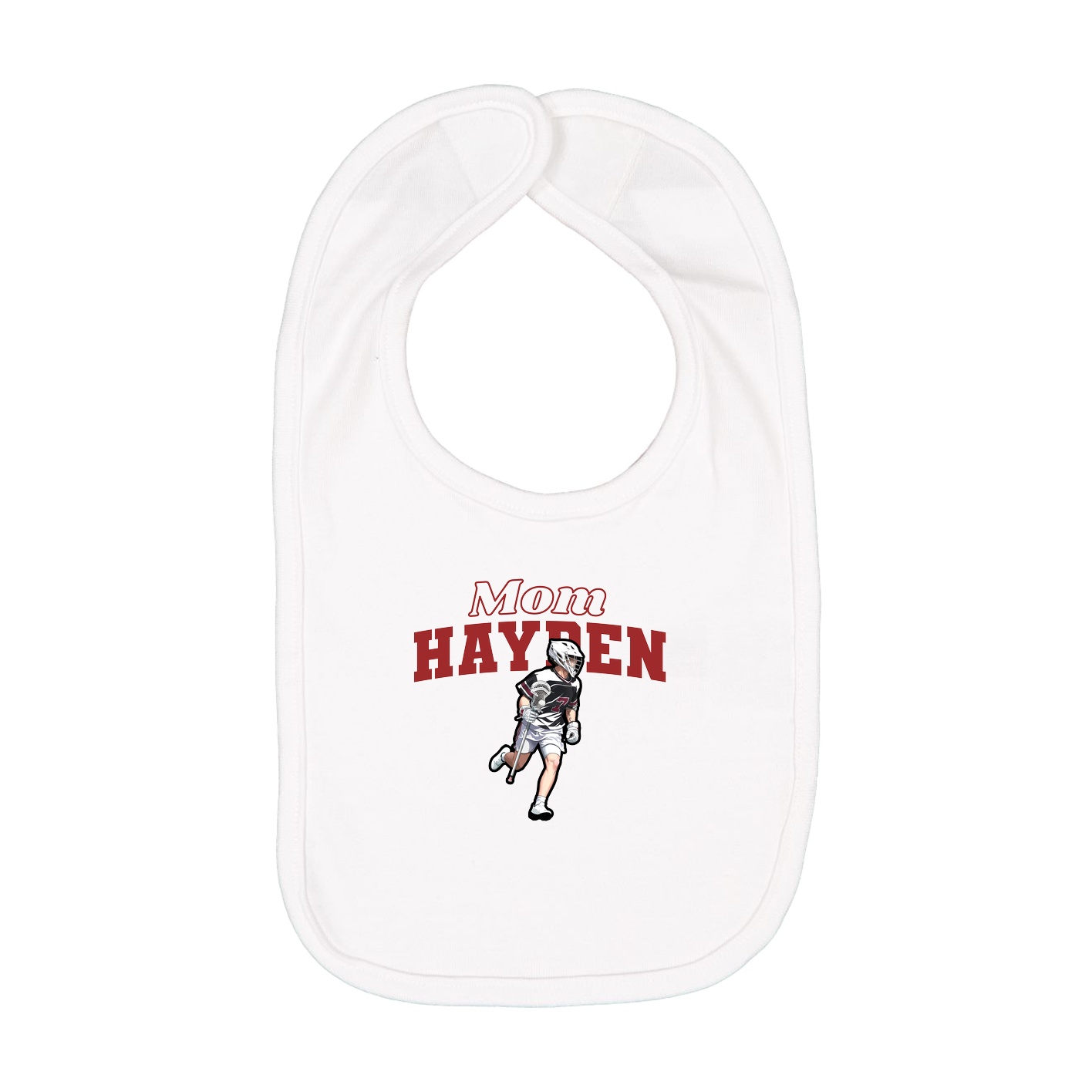 Infant Bib — Mothers Day Block in White