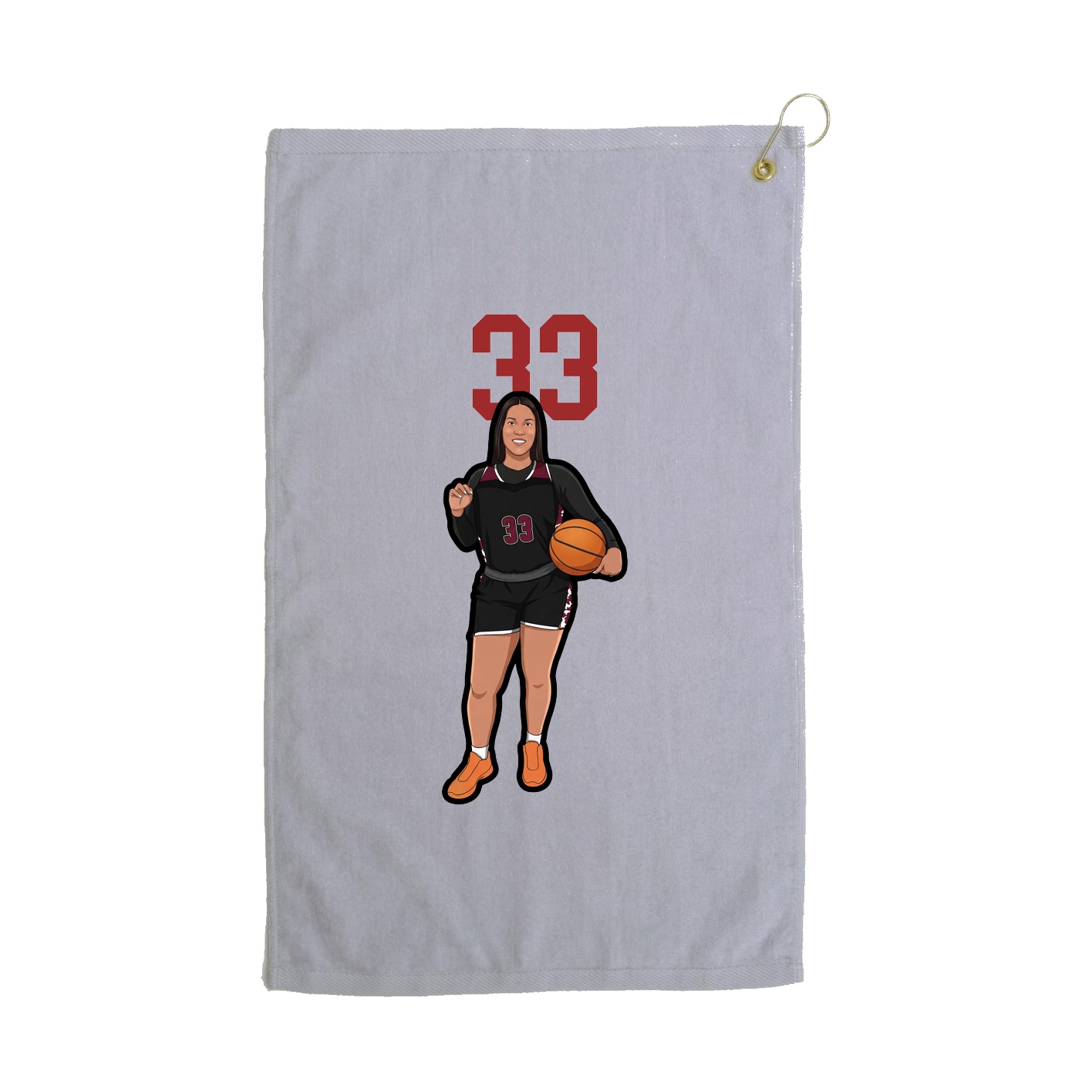 Golf Towel — Number Top in Grey