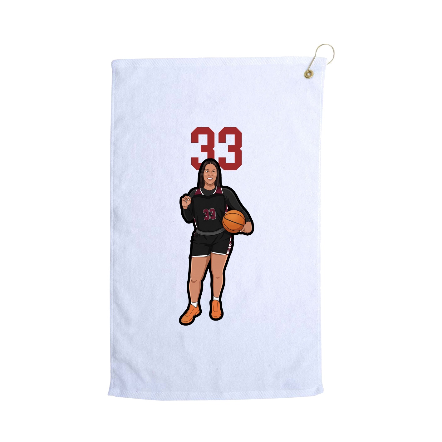 Golf Towel — Number Top in White