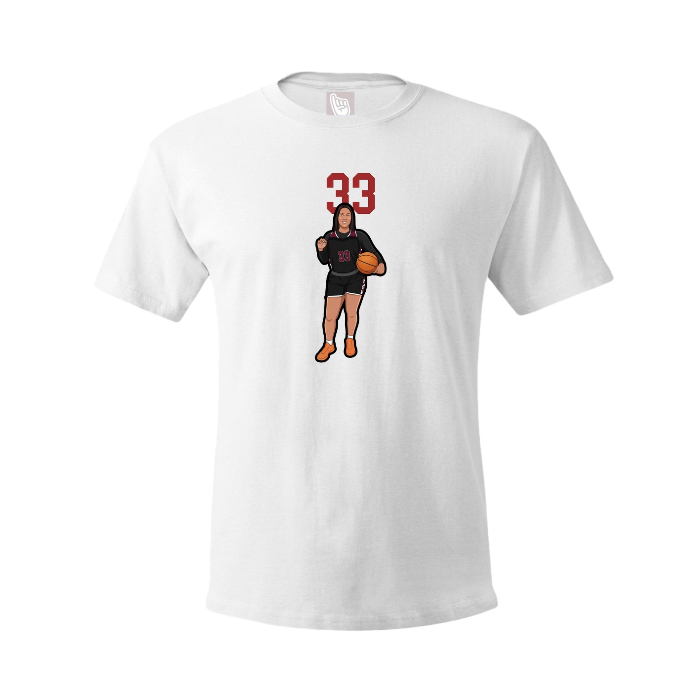 Youth Tee — Number Top in White