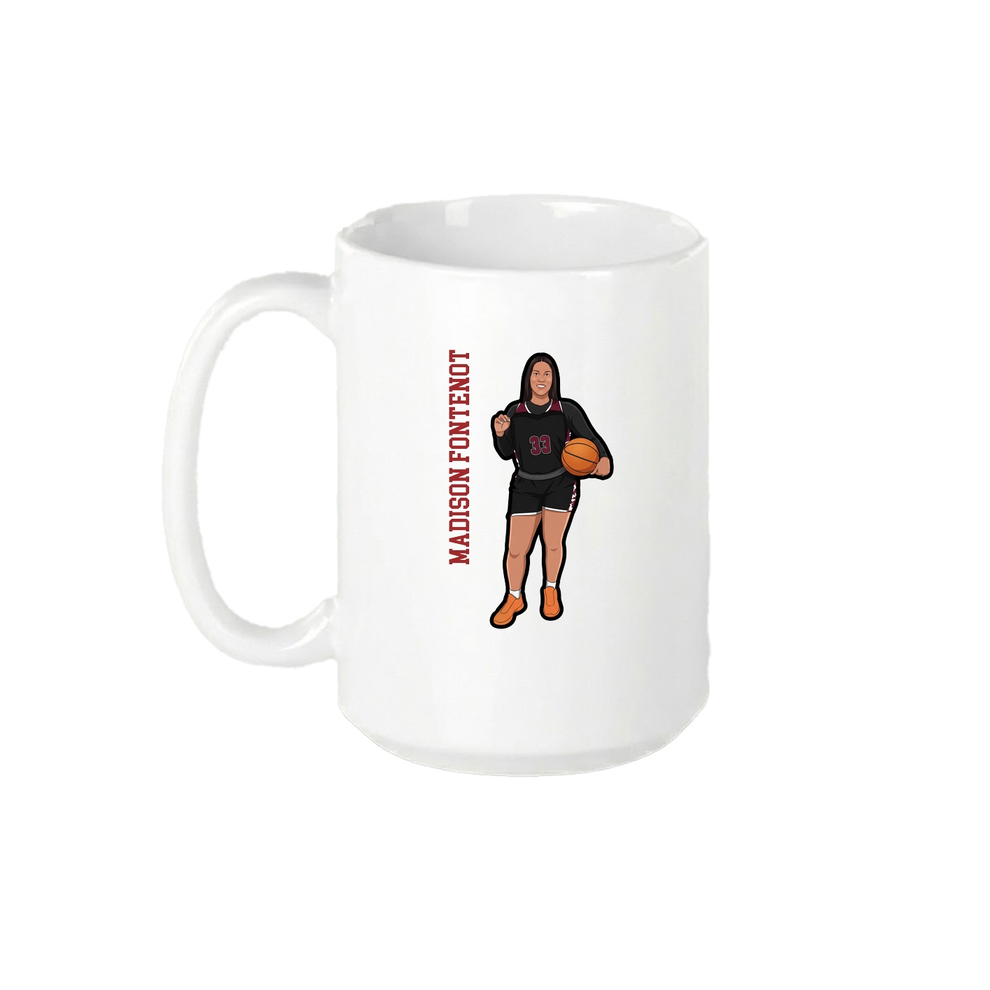 15oz Coffee Mug — Name Vertical in White