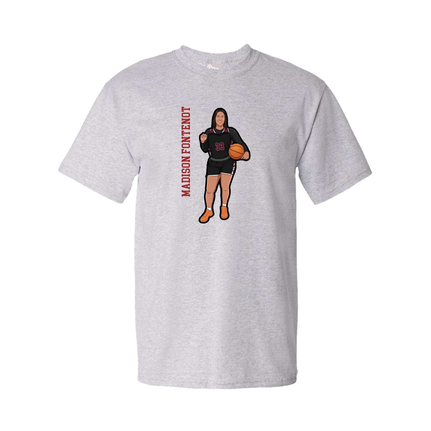 Tee — Name Vertical in Grey