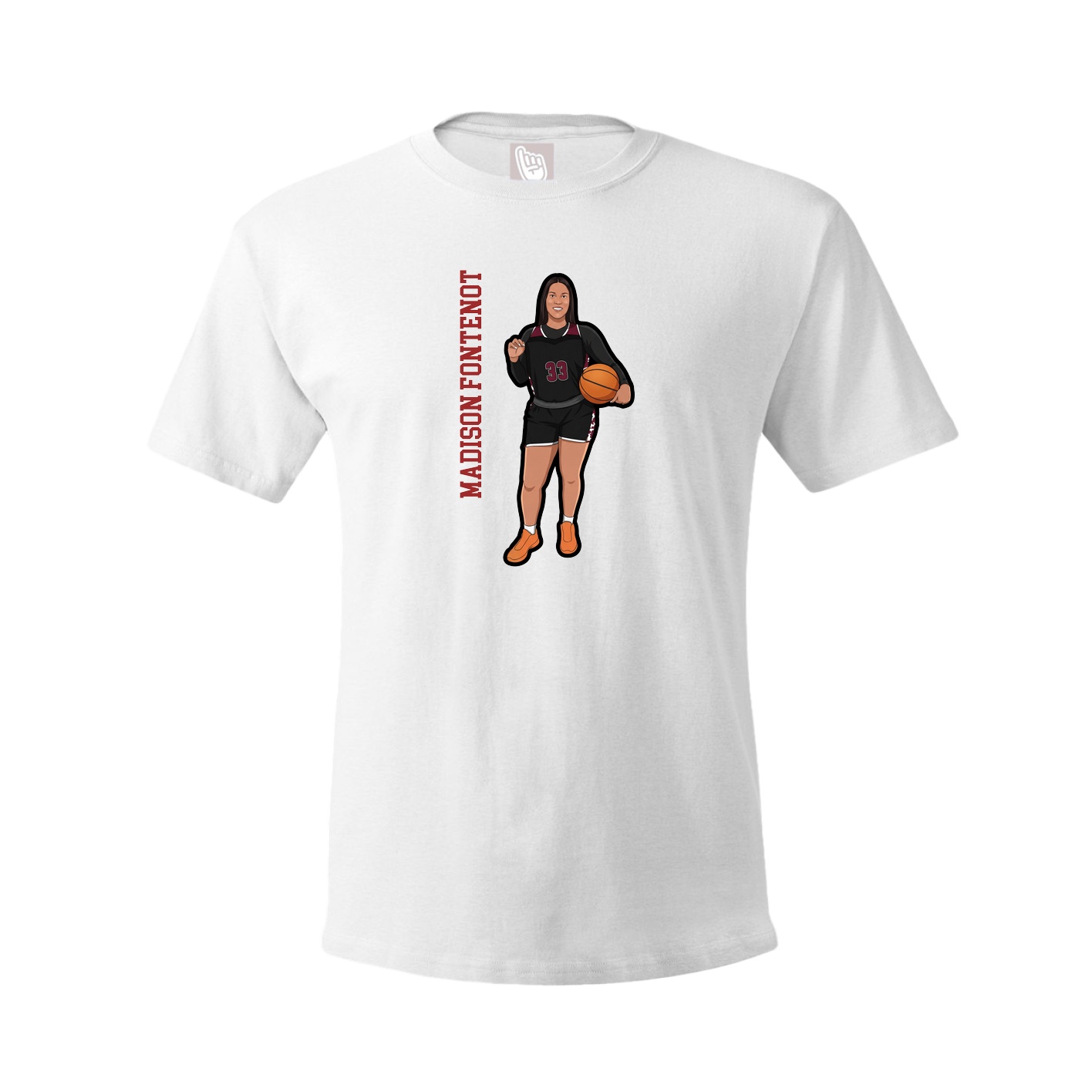 Tee — Name Vertical in White