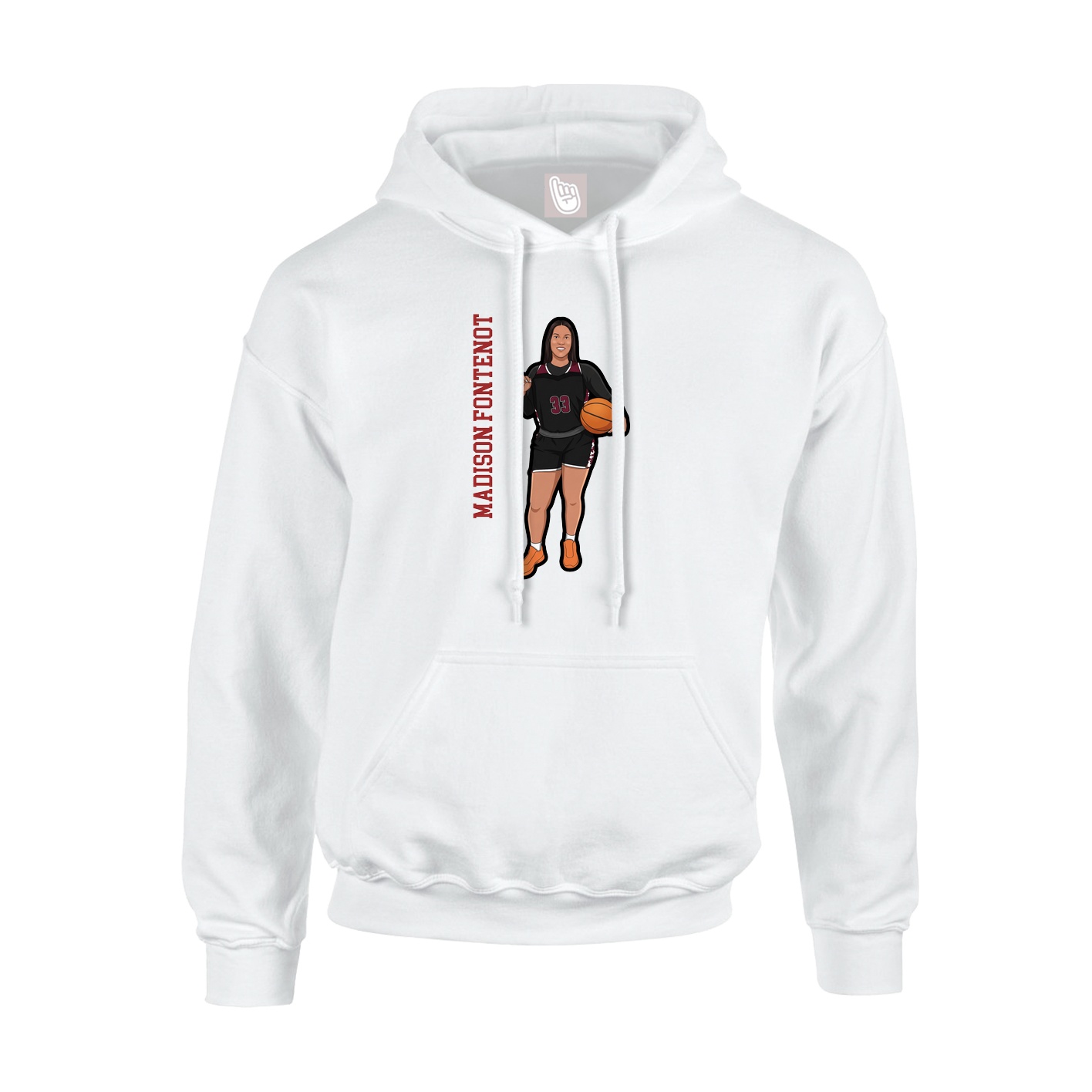 Hoodie — Name Vertical in White