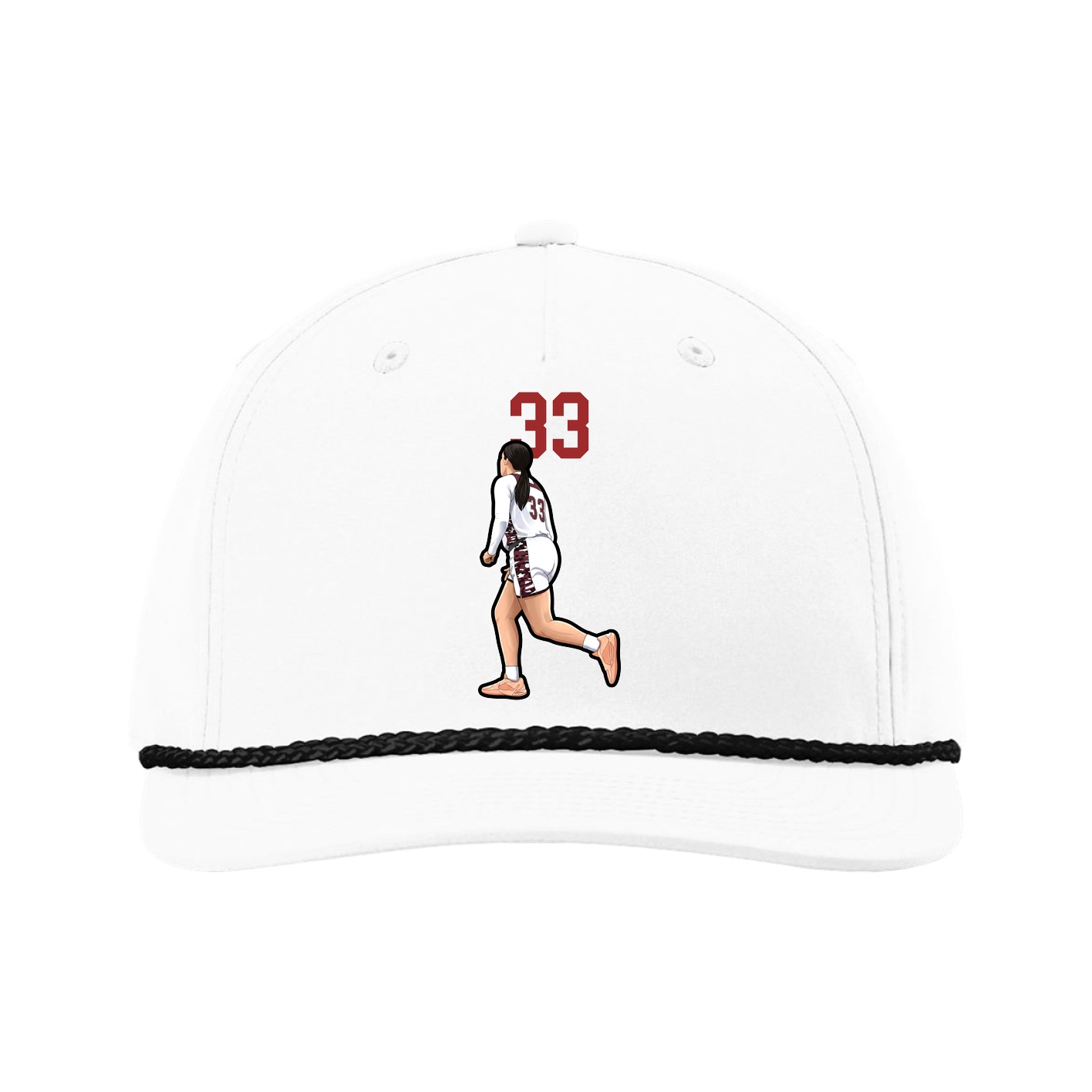 Five-Panel Classic Rope Cap — Number Top in White